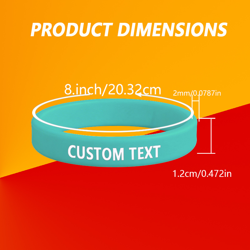 200pc Custom Silicone Wristbands, Thirteen Colors